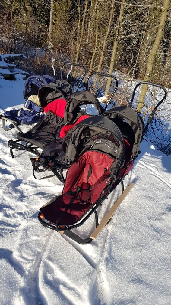 Wózki dziecięce wypożyczalnia jogger duże koła podwójne sanki riksze