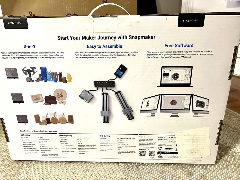 Impressora 3D Snapmaker+ CNC + LASER - 3 em 1