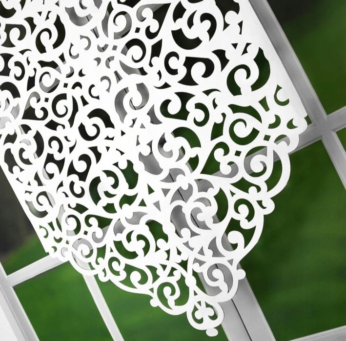 Firanka panel ażurowy z cyrkoniami Glamour panel filcowy  piękny dekor