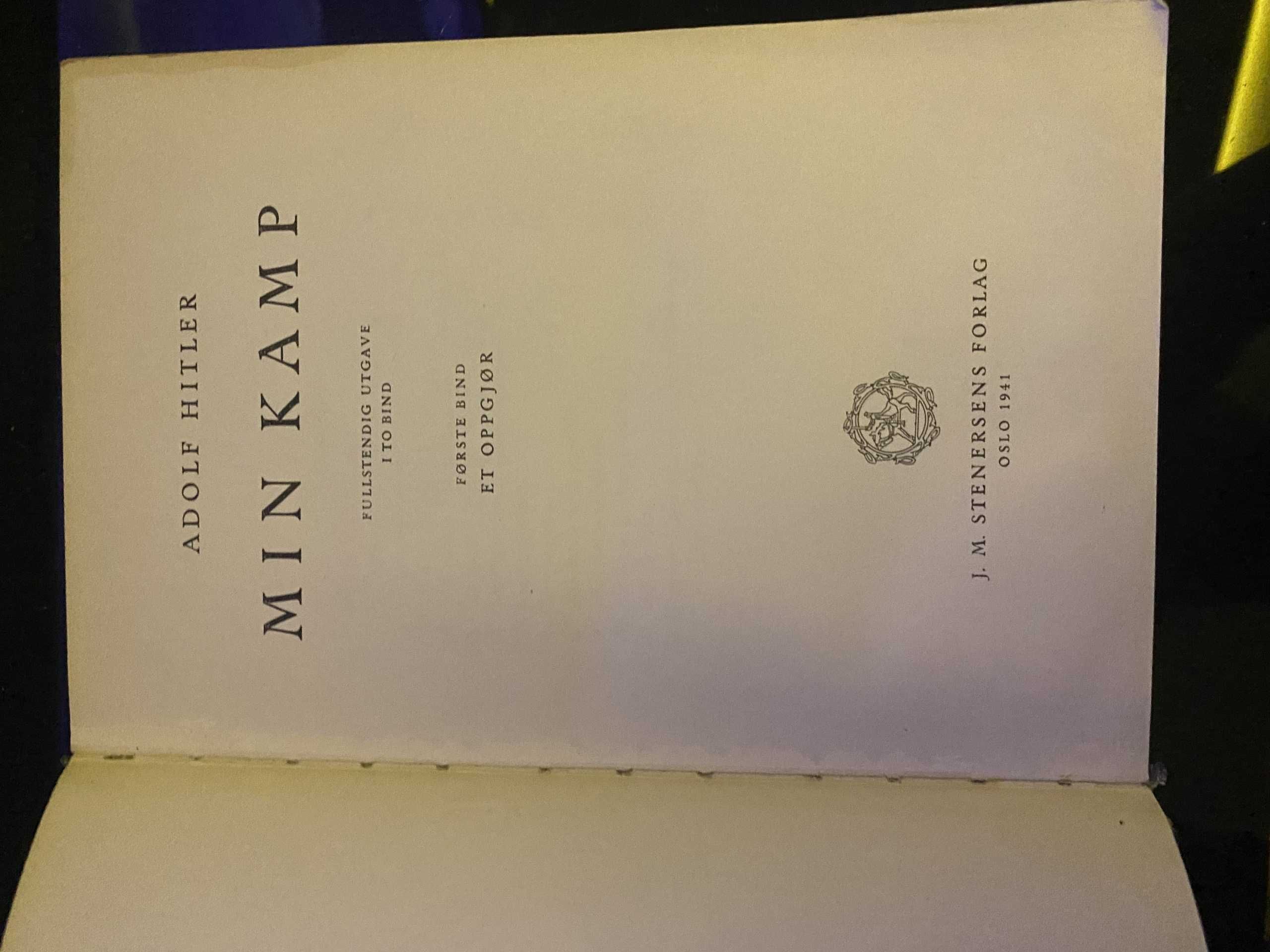 Adolf Hitler Mein Kampf  1941rok,  po norwesku rzadka edycja