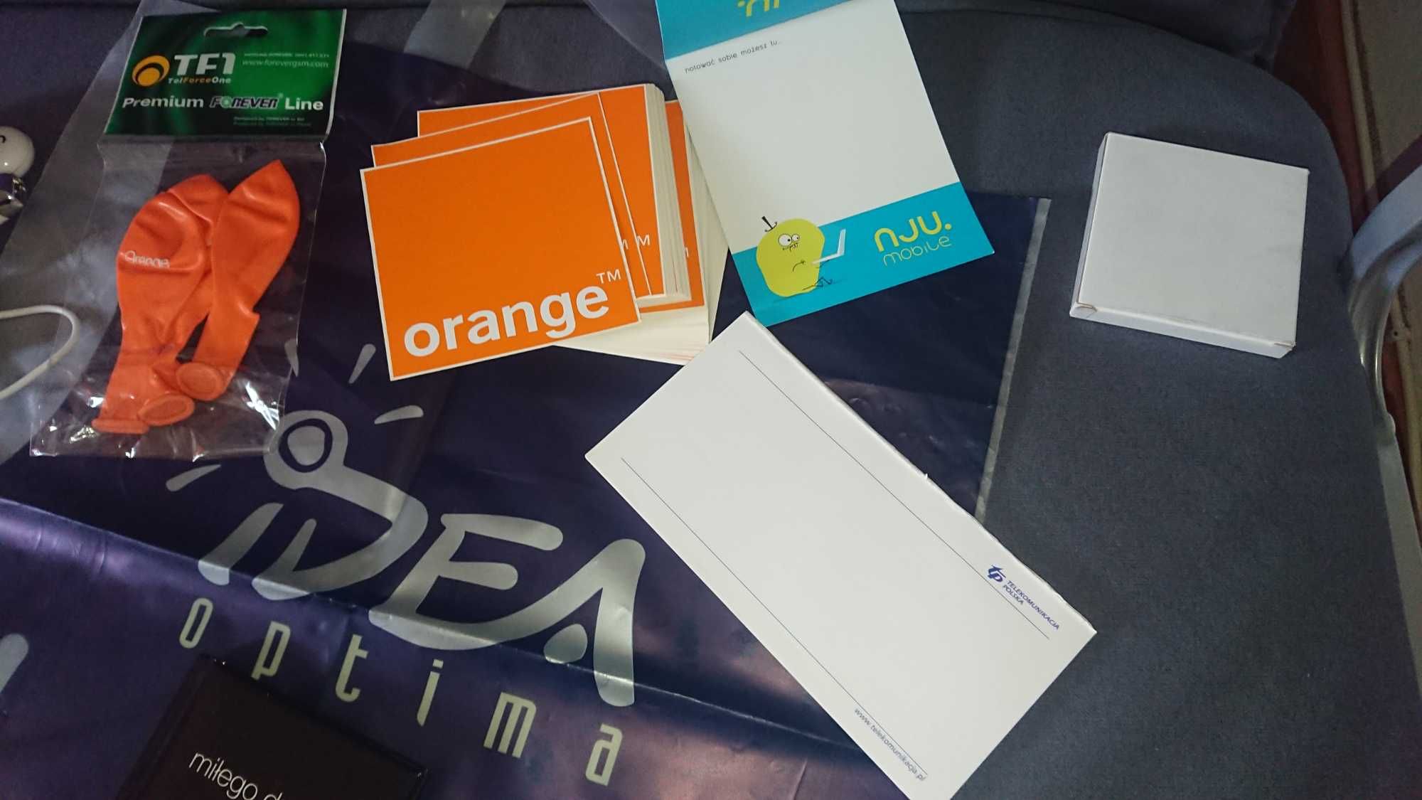 Różne gadżety sieci telekomunikacyjne Idea Orange Nju Mobile TP i inne