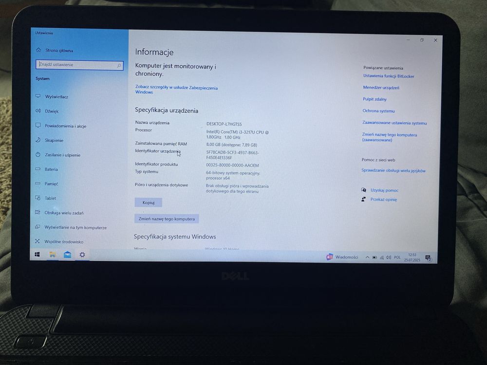 Dell Inspiron 3521/intel i3/8gb RAM/SSD128+HDD500/Amd Radeon HD7670M