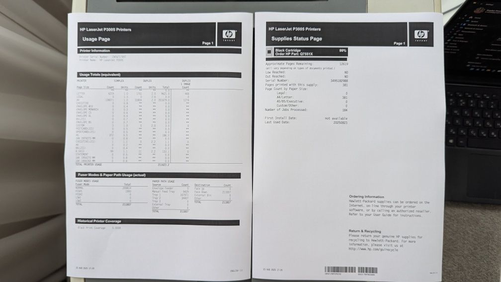 Принтер лазерний HP LaserJet P3005d дуплекс обслужений, HP51X 13000ст.