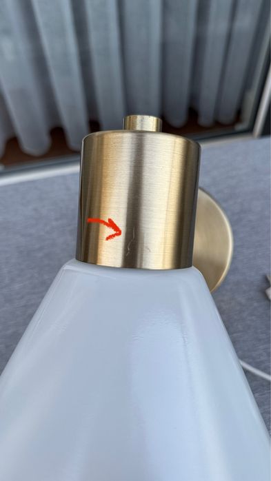 Ikea Flugbo lampa ścienna mosiadz szkło E27 kinkiet