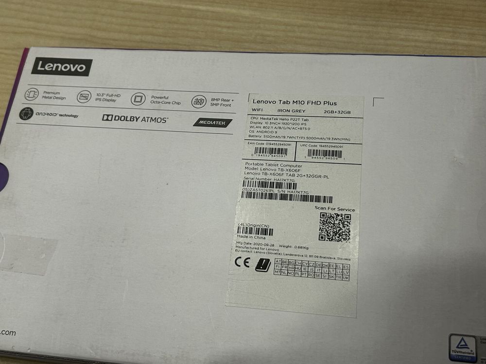 NOWY Lenovo Tab M10 FHD Plus (2nd gen.) 10,3" TB-X606F 2/32GB Wi-Fi