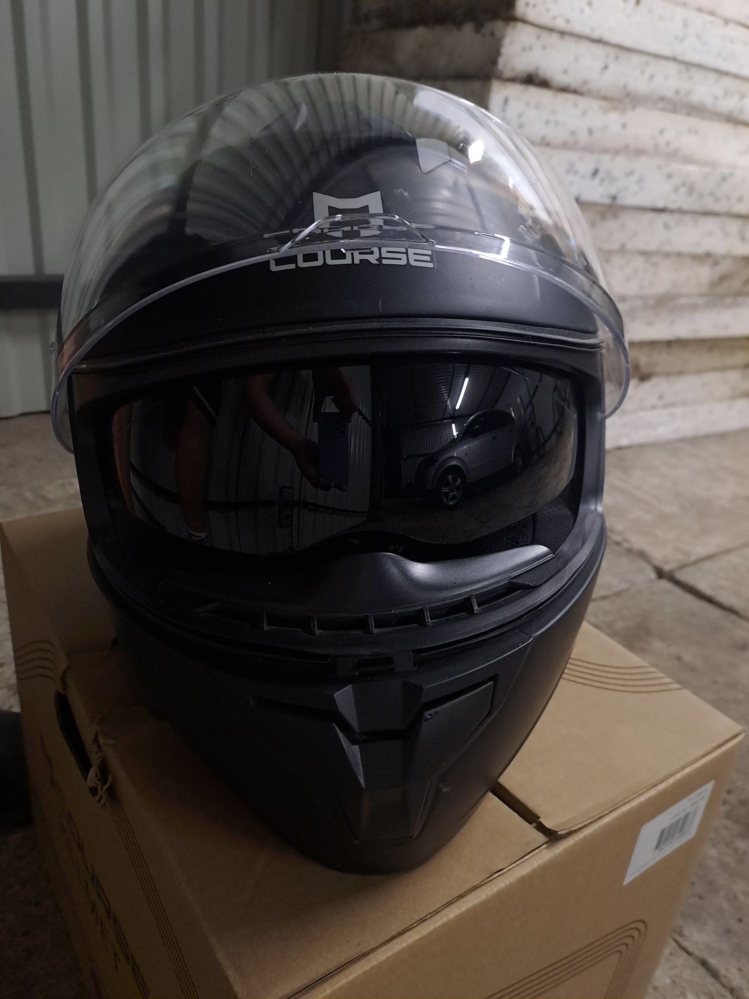 Kask Motocyklowy Course raider EVO Czarny Matowy  + Interkom NOECI