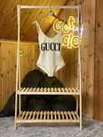 (XS,S) Купальник / боді від Gucci Sparkling Swimsuit With Gucci Print.