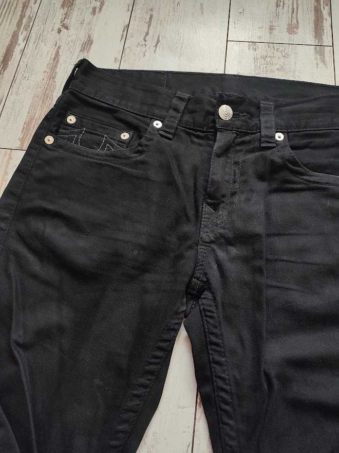 Spodnie Czarne Jeansy Męskie True Religion 32