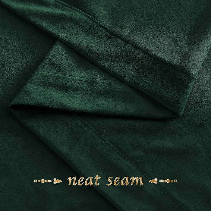 PONY DANCE Zasłony do salonu, ciemnozielone zestaw 2 sztuk 240x132 cm