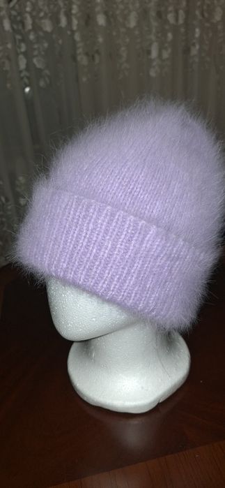 Ангорова пухнаста зимова шапка