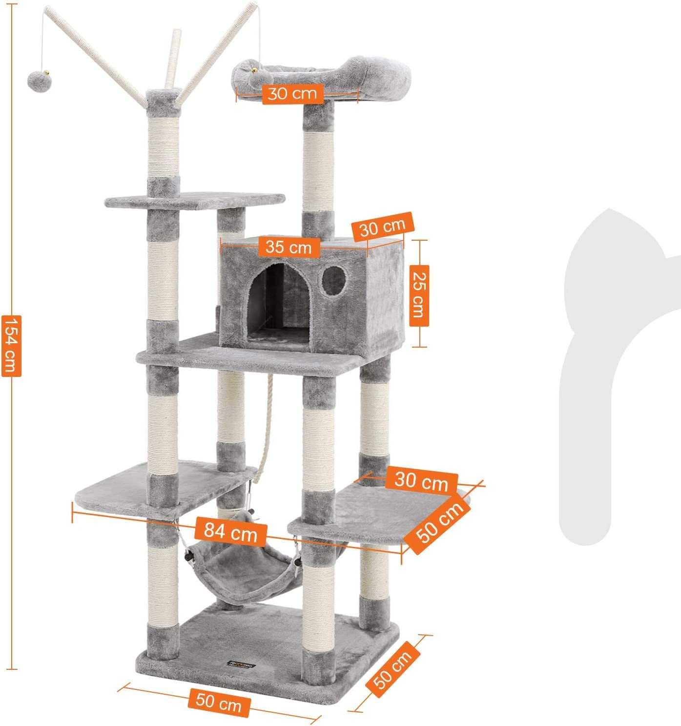 Drapak dla kota 154cm stabilny hamak domek drzewko legowisko