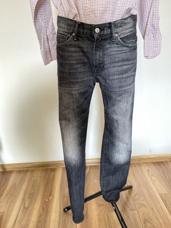 Spodnie meskie jeansy szare h&m logg skinny fit 30/30 s