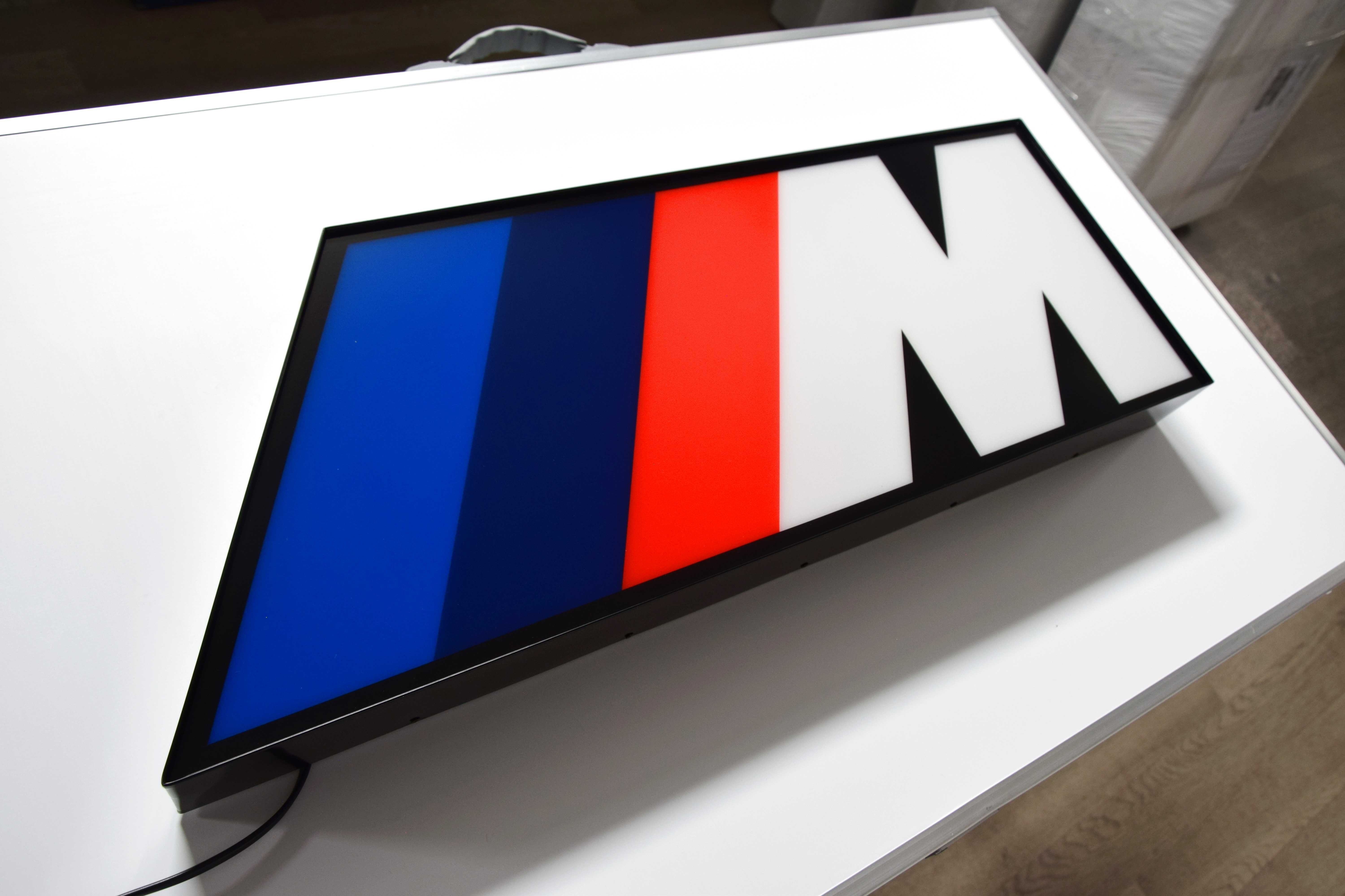 LED Neon BMW M-POWER, Emblemat 3D, Logo, Znaczek, Prezent