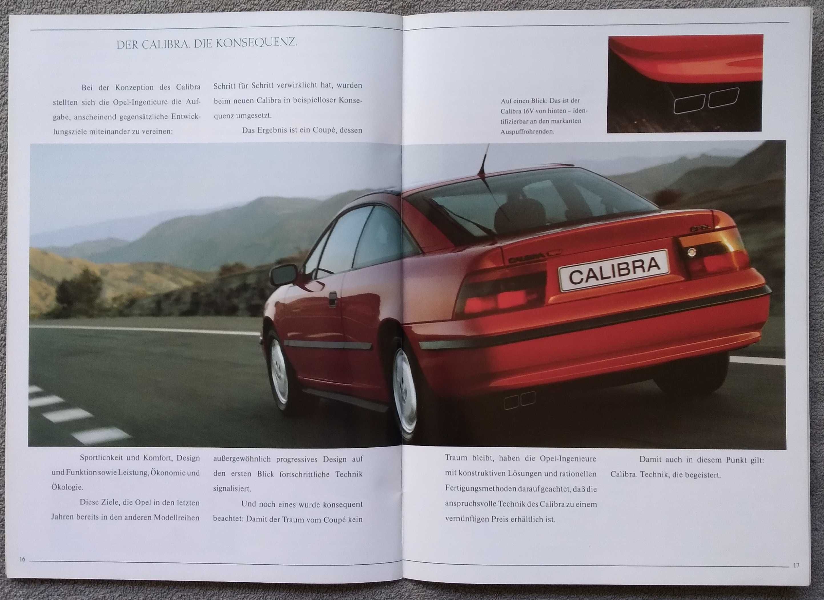 Prospekt Opel Calibra rok 1990