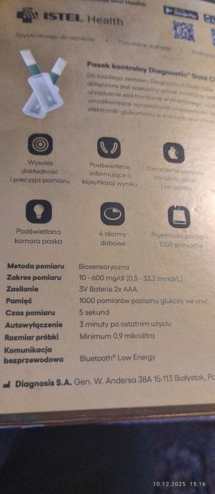 Glukometr Diagnostyk Gold Care