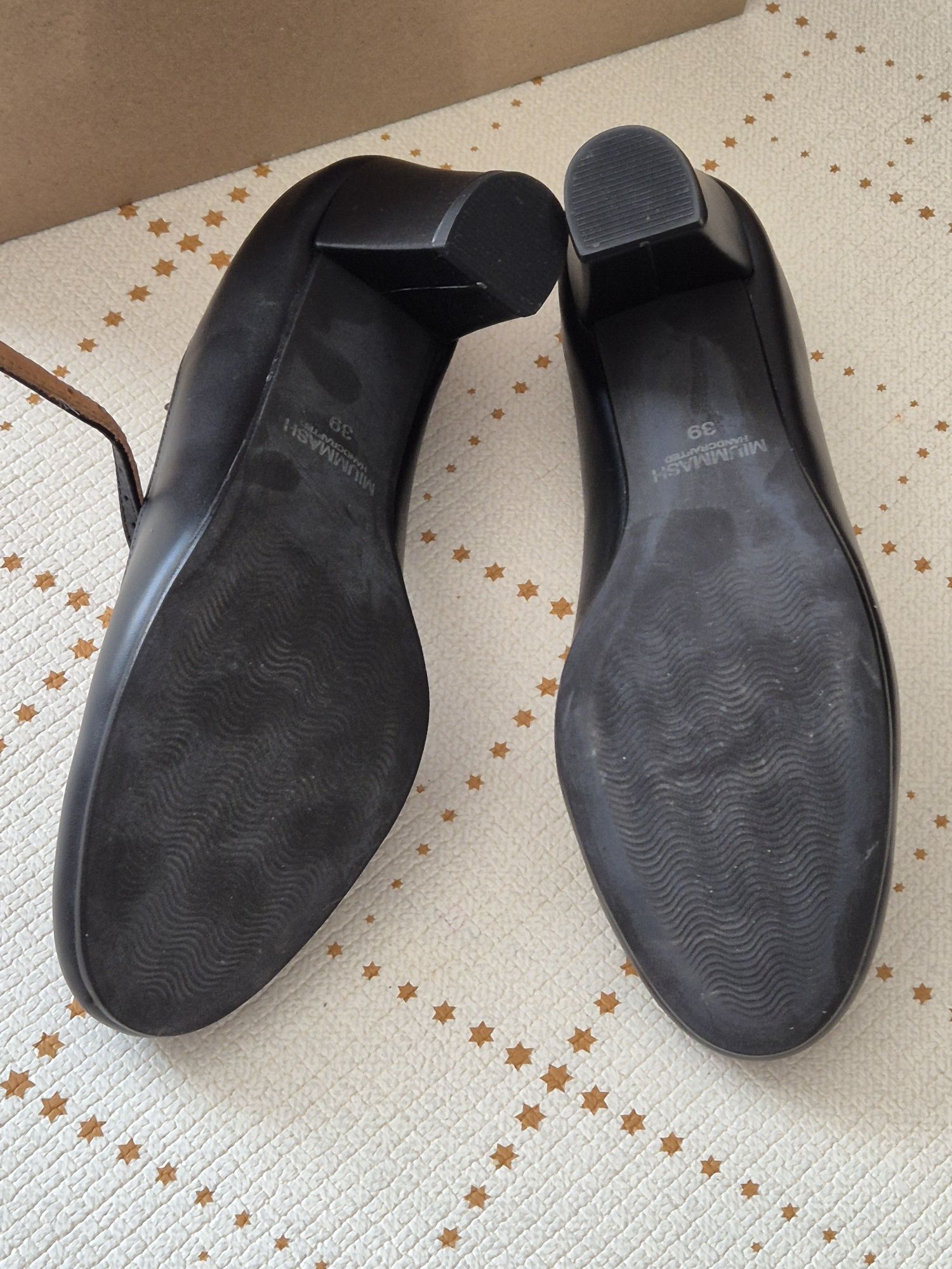 Czarne buty na obcasie Miummash Mary Jane nowe nieużywane 39polskie