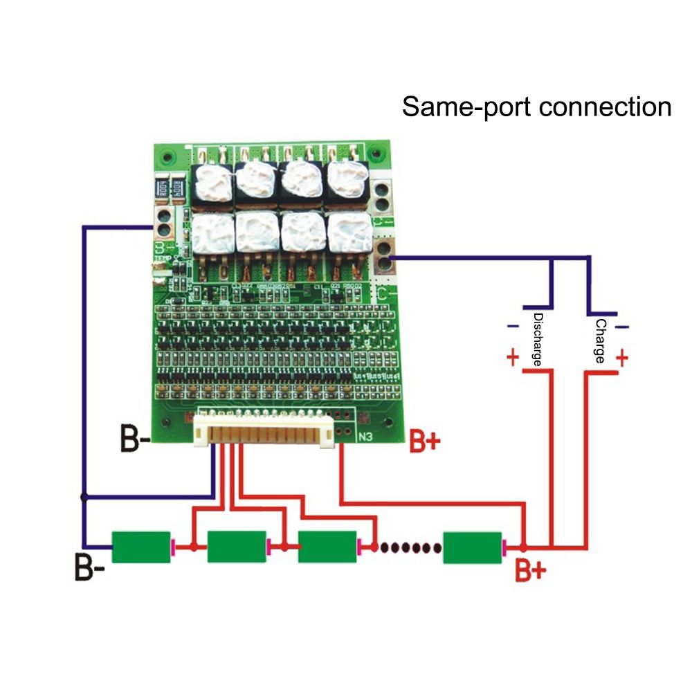Плата BMS 13S 48V (30А) 50A для  Li-ion акумуляторів