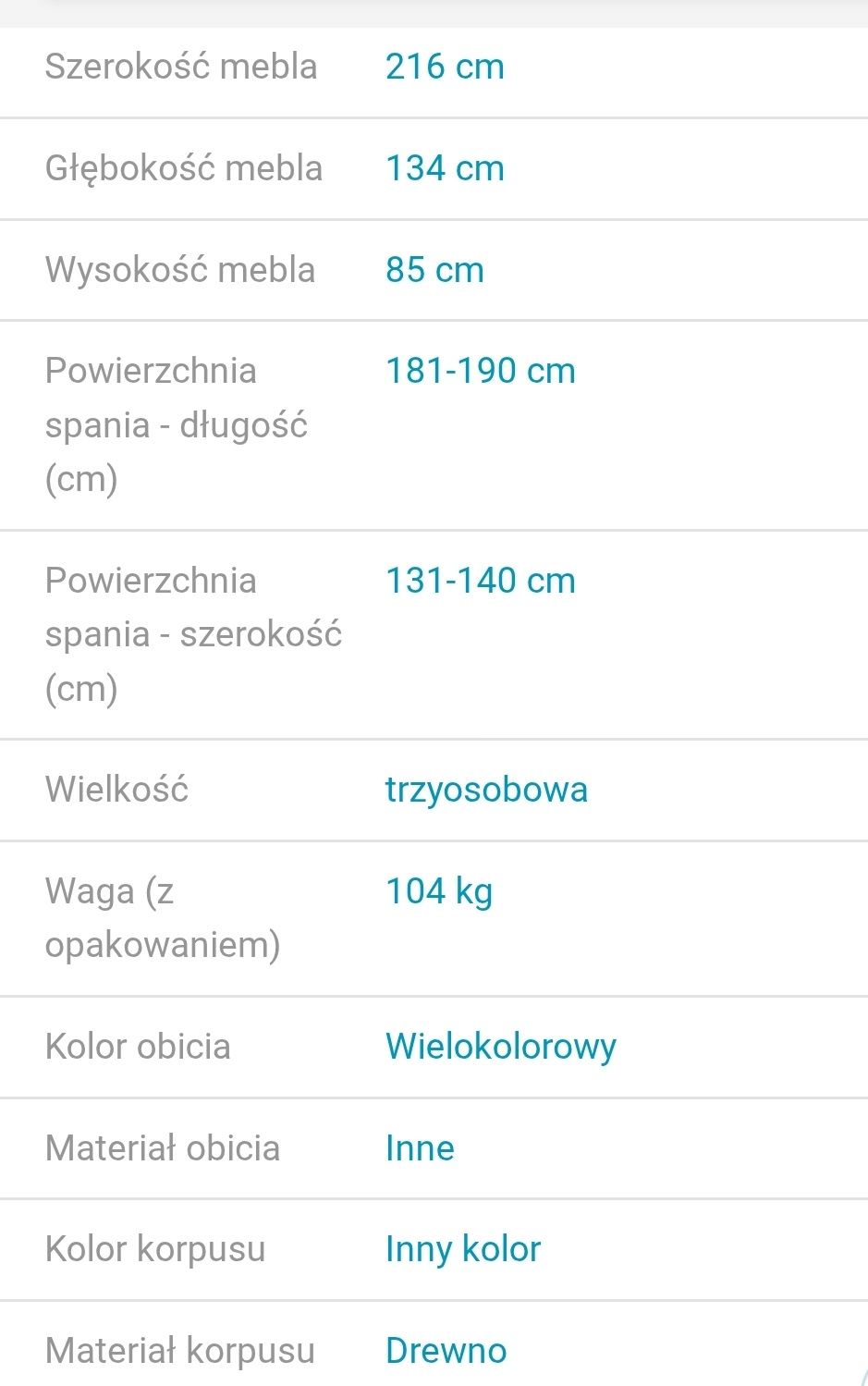 Narożnik z funkcją spania nowy