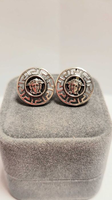 Srebrne Kolczyki Versace Grecki Wzór srebro 925