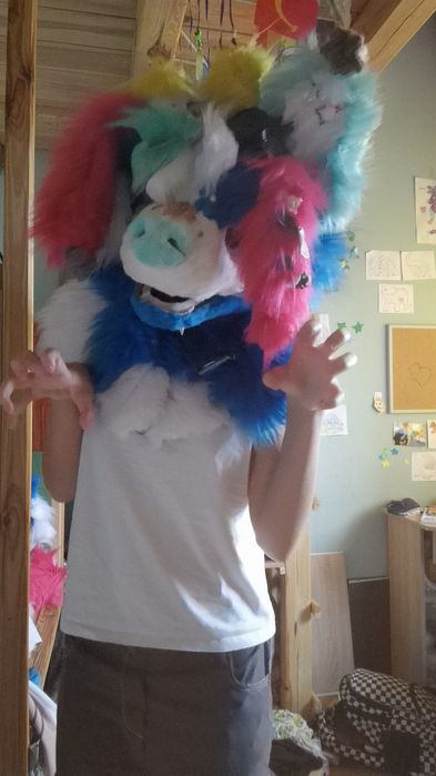 Furry maska fursuit dino mask