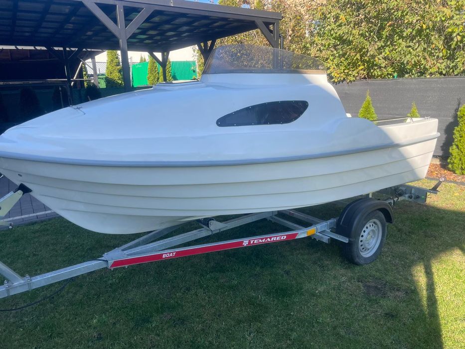 Łódź kabinowa łódka motorowa wędkarska fiord 425 + silnik zaburtowy