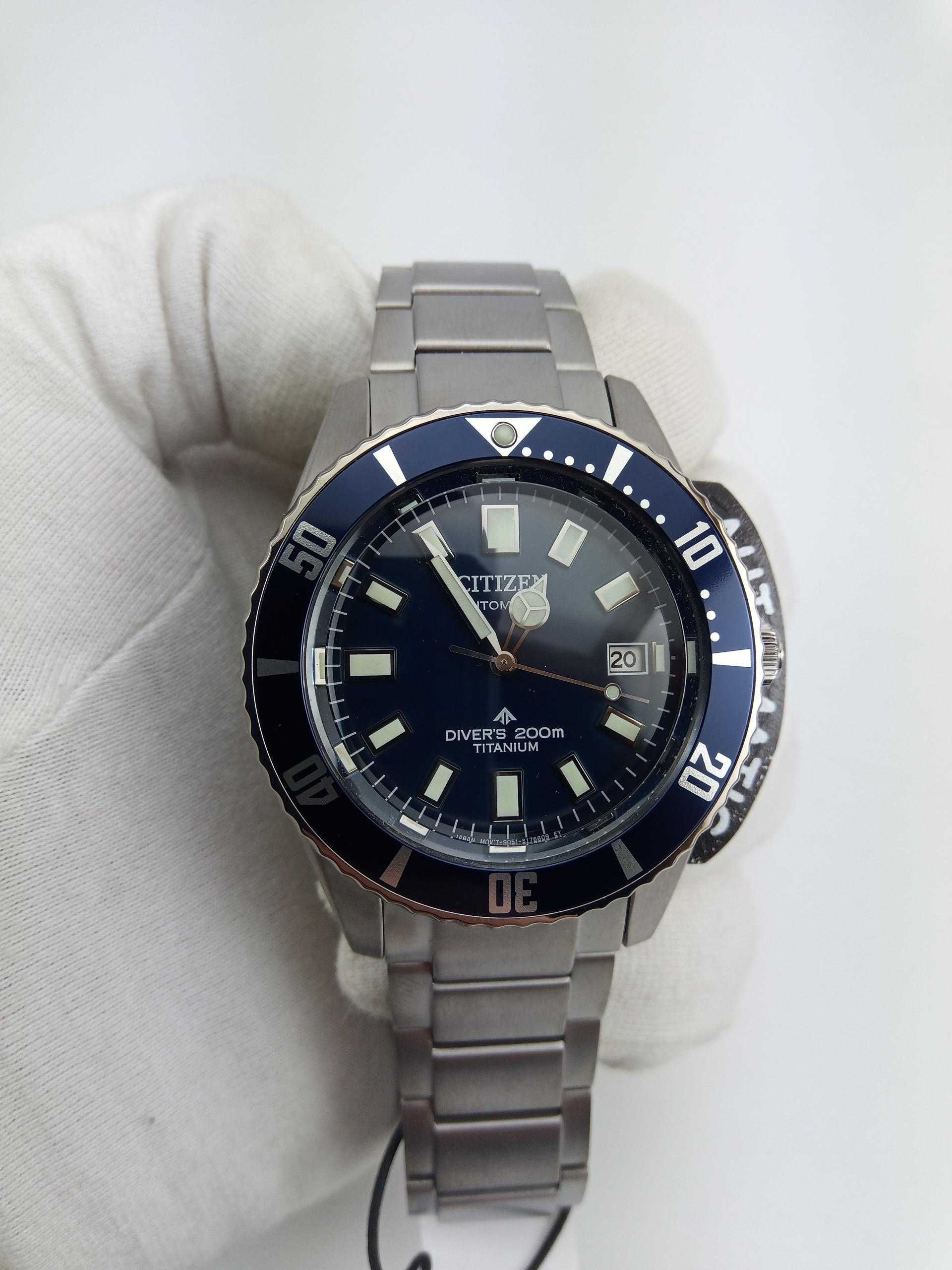 Титановые дайверские часы 200м Citizen NB6021-68L Сапфир, механика