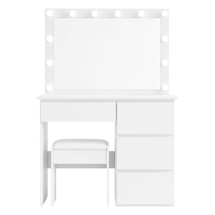 Toaletka Kosmetyczna z lustrem I oświetleniem led + PUFA CA-30 biała