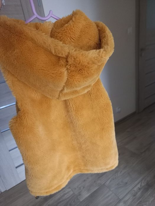 Kamizelka musztardowa miś futerko 164/ s