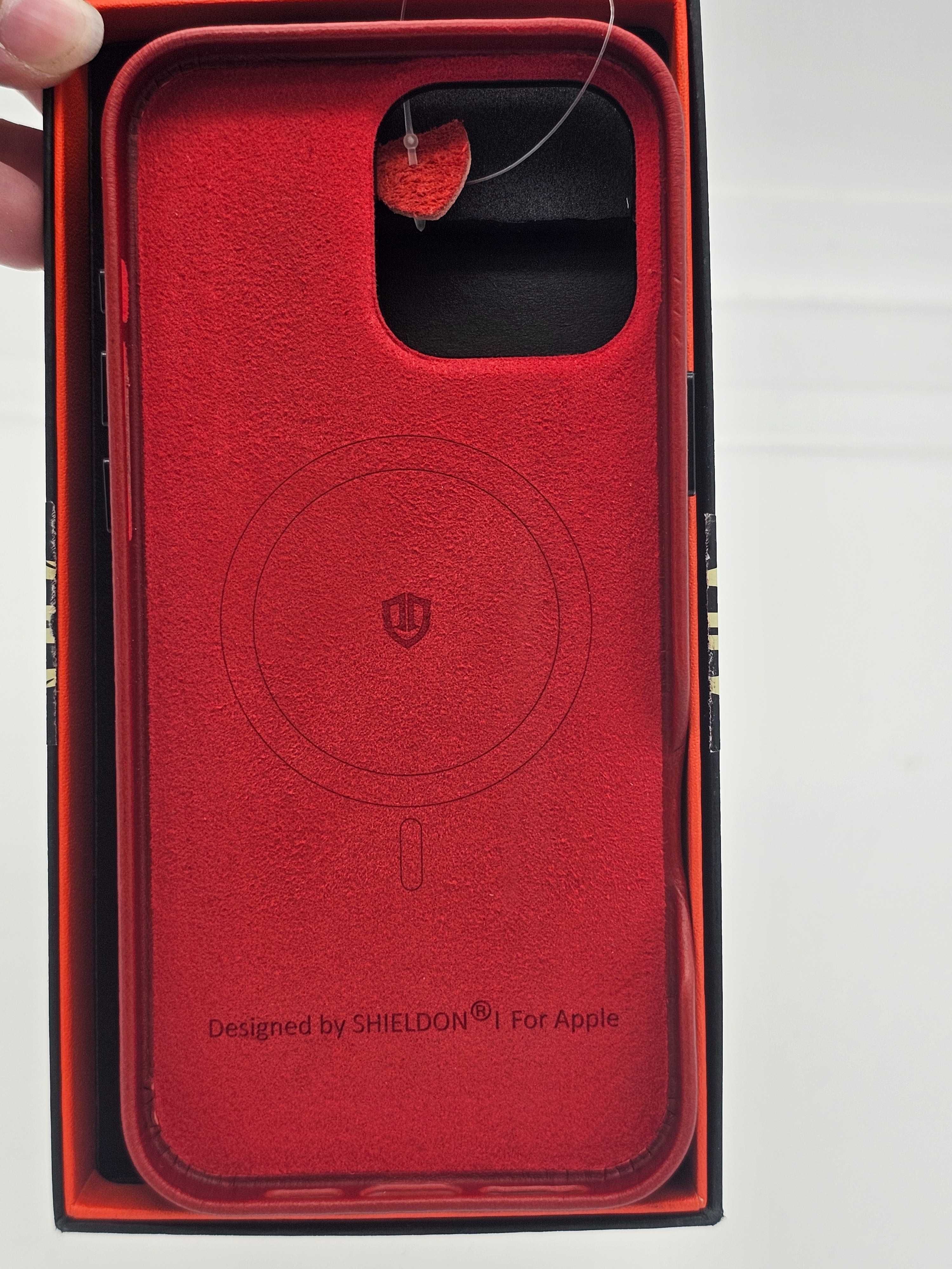 Capa d Couro p/ iPhone 16 Pro Max Vermelha com wireless Charging