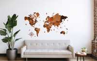 Карта світу мапа з дерева декор на стіну подарунок