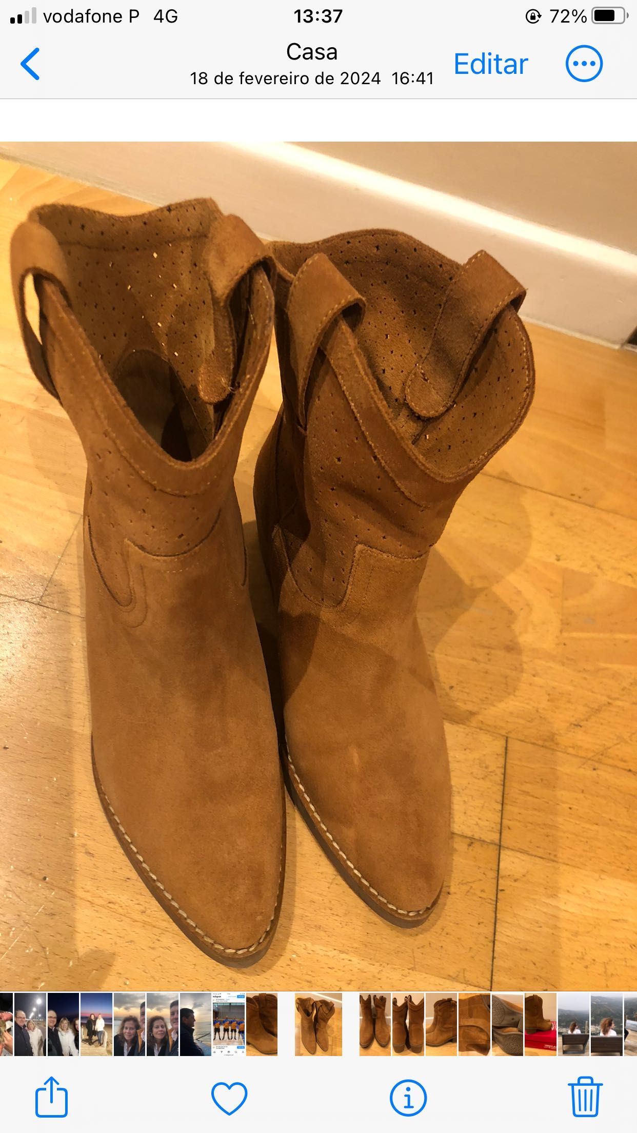 Botas de camurça, cor camel da marca Tapadas