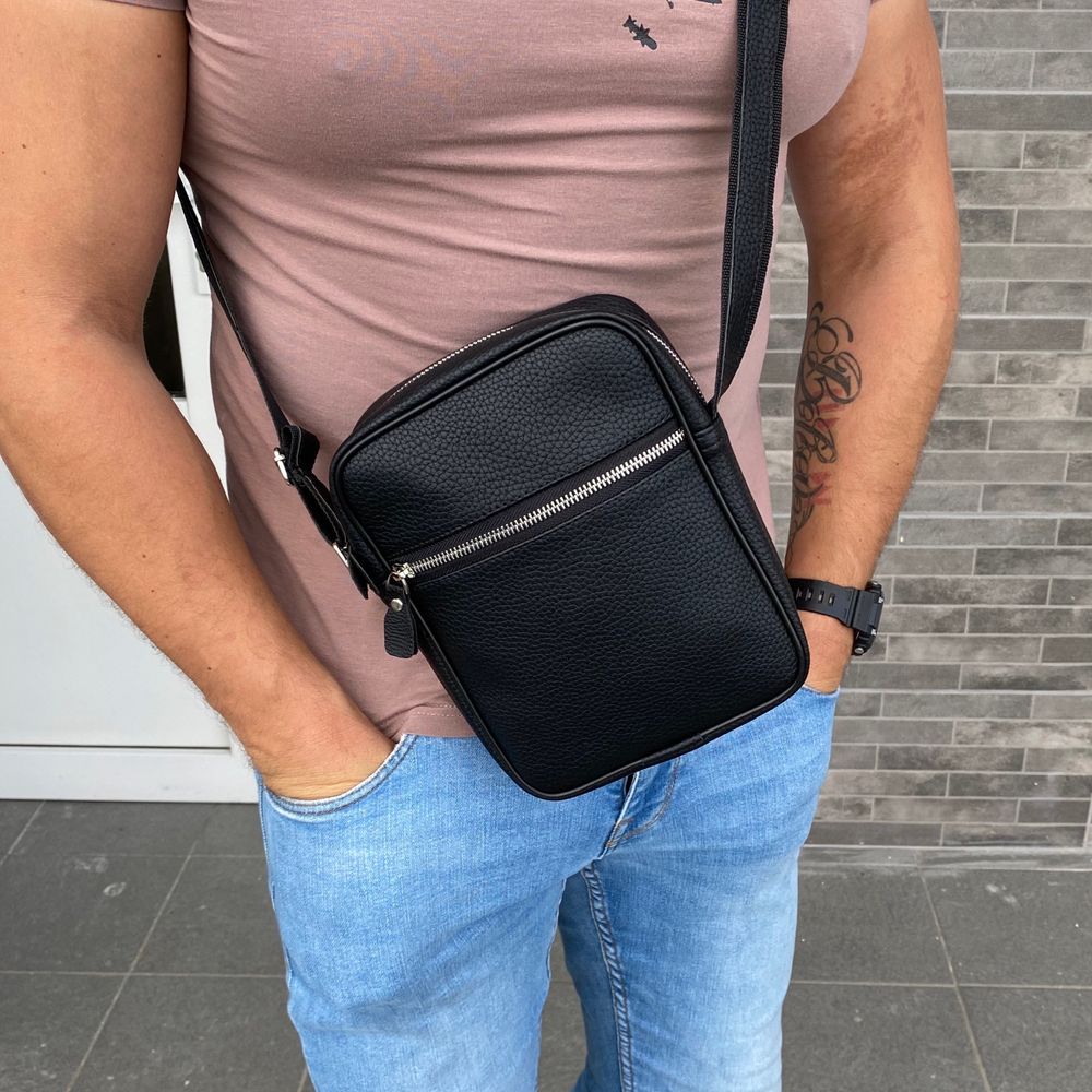 Мужская сумка барсетка еко кожа стильная средний размер