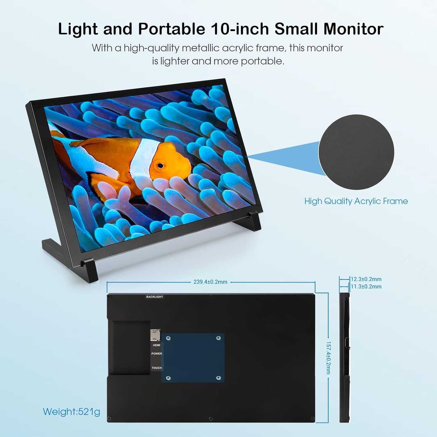 Przenośny Monitor Dotykowy LCD 10,1 1280x800 ELECROW pod Raspberry Pi