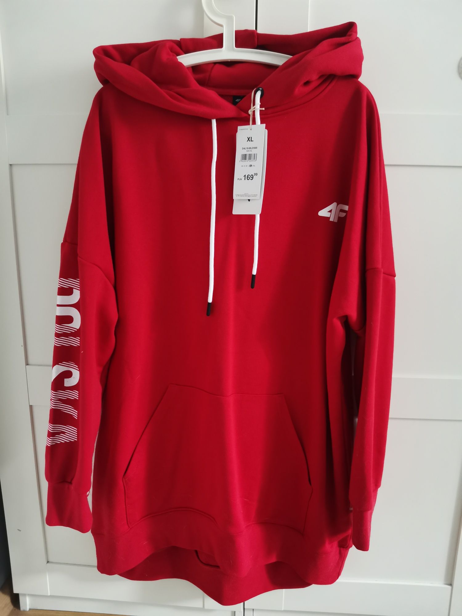 4F Bluza kibica POLSKA XL czerwona NOWA