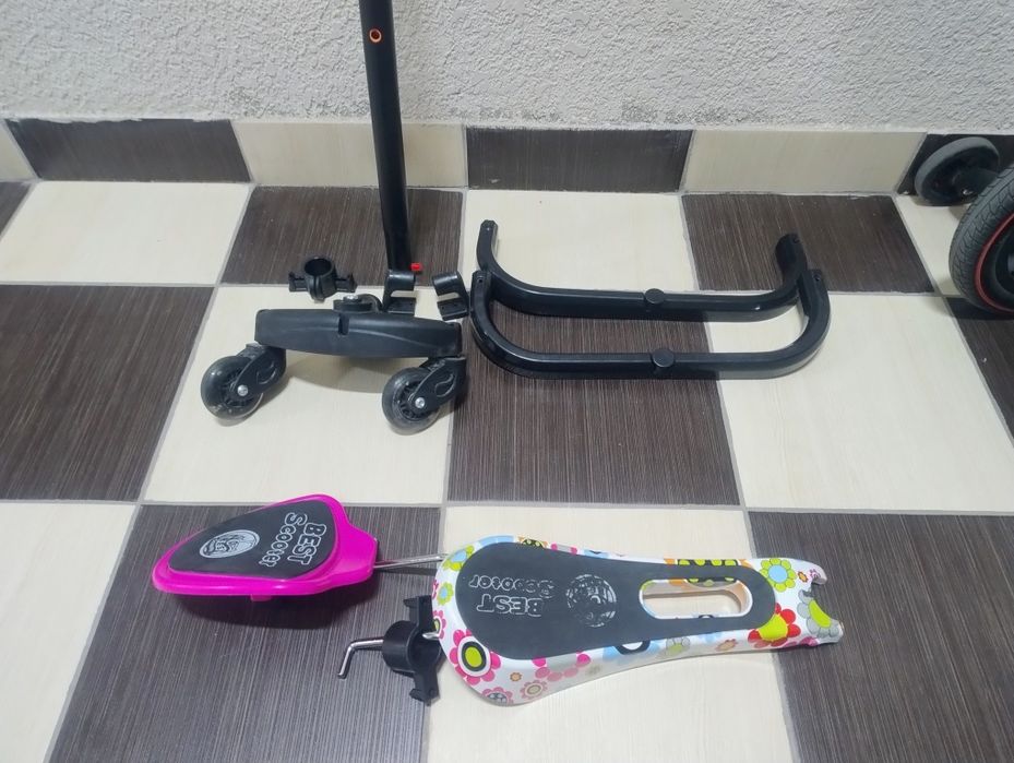Ручка, сідло та поворотні колеса на дитячий самокат