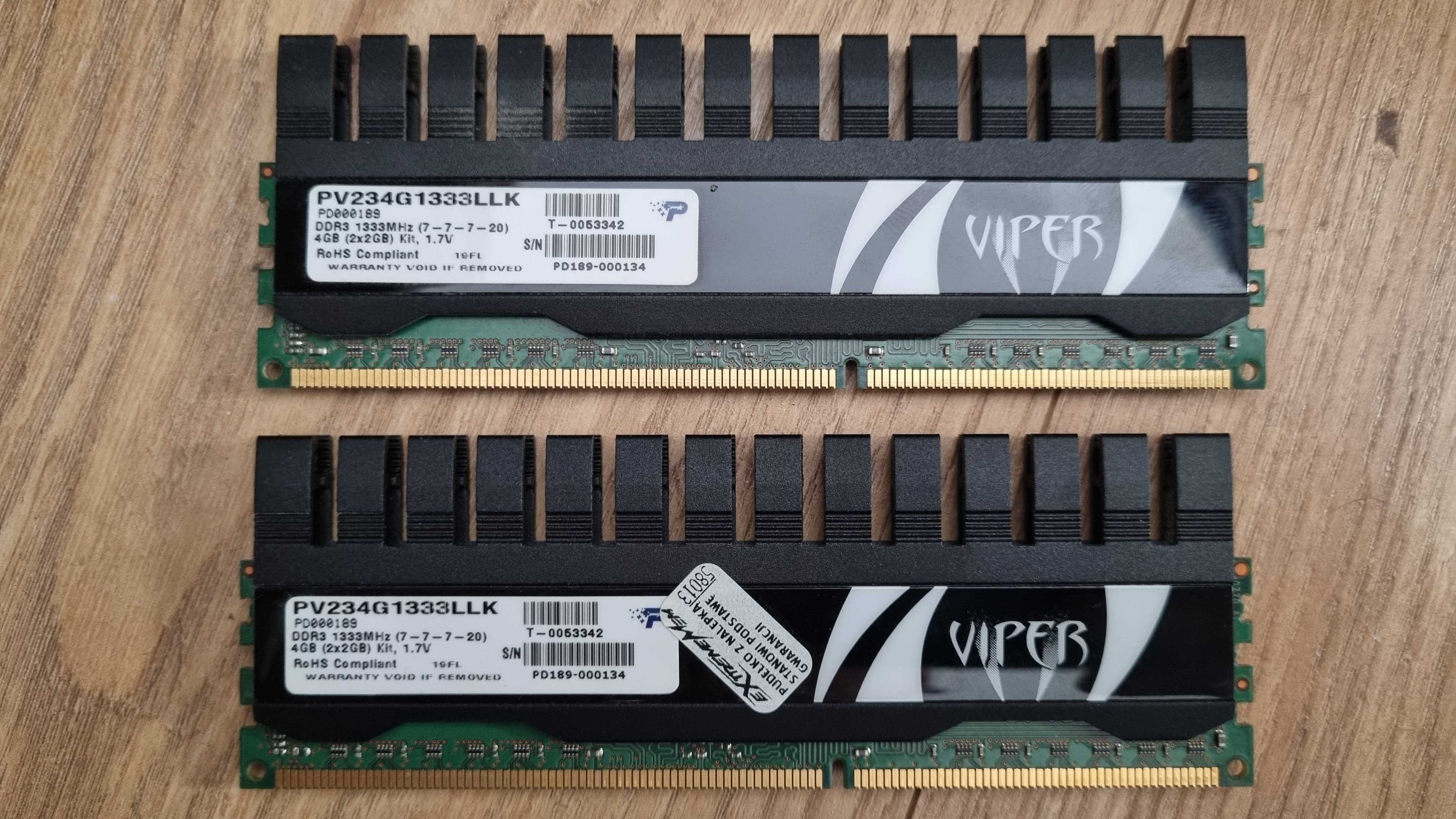 Pamięć RAM Patriot Viper DDR3 1333MHz 4GB x2 (8GB)