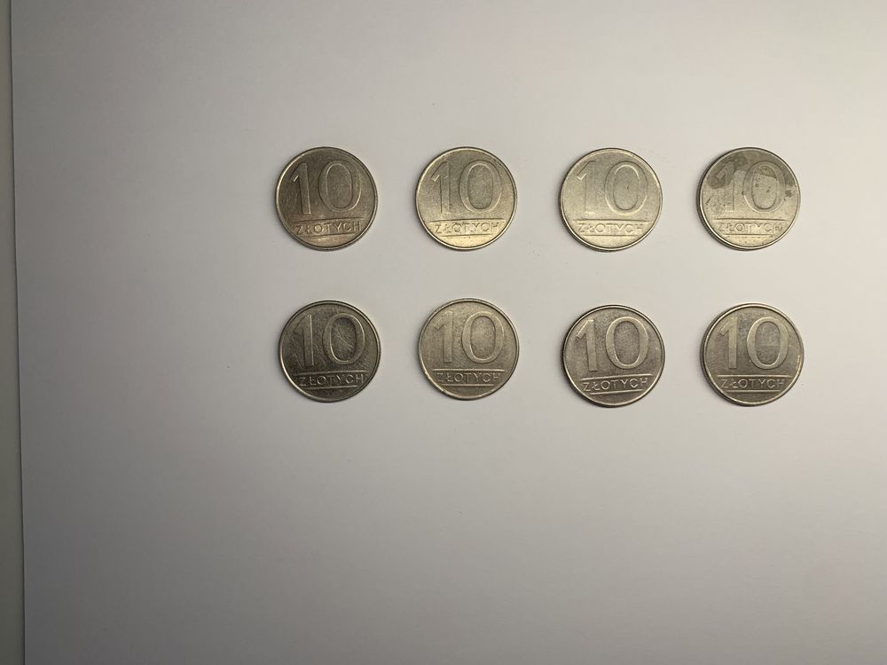 Monety 10 złotych 8 sztuk