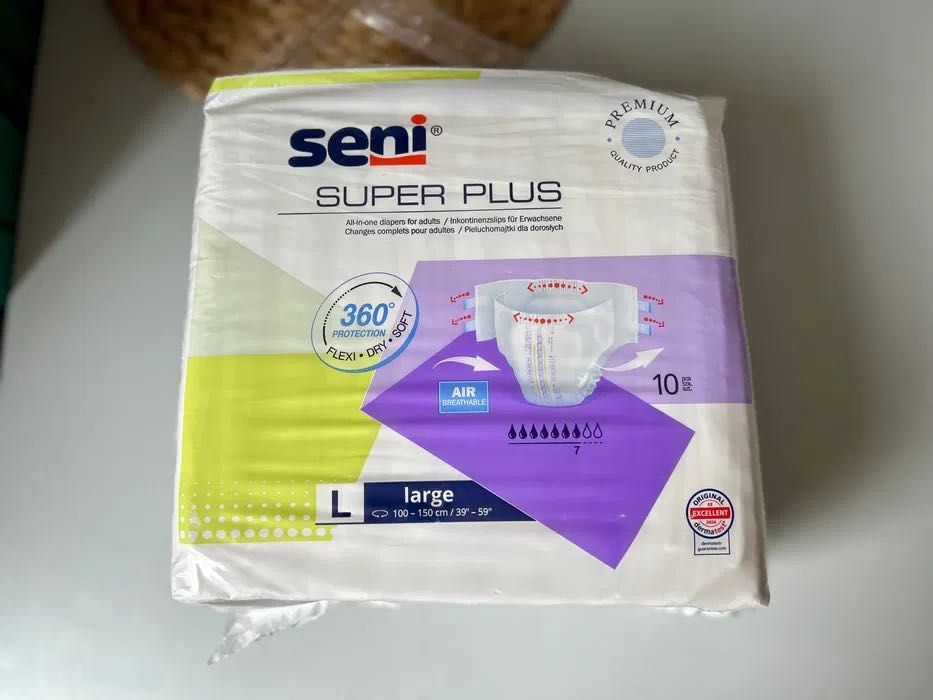 SENI SUPER PLUS r. L (10 szt.) pieluchomajtki dla dorosłych