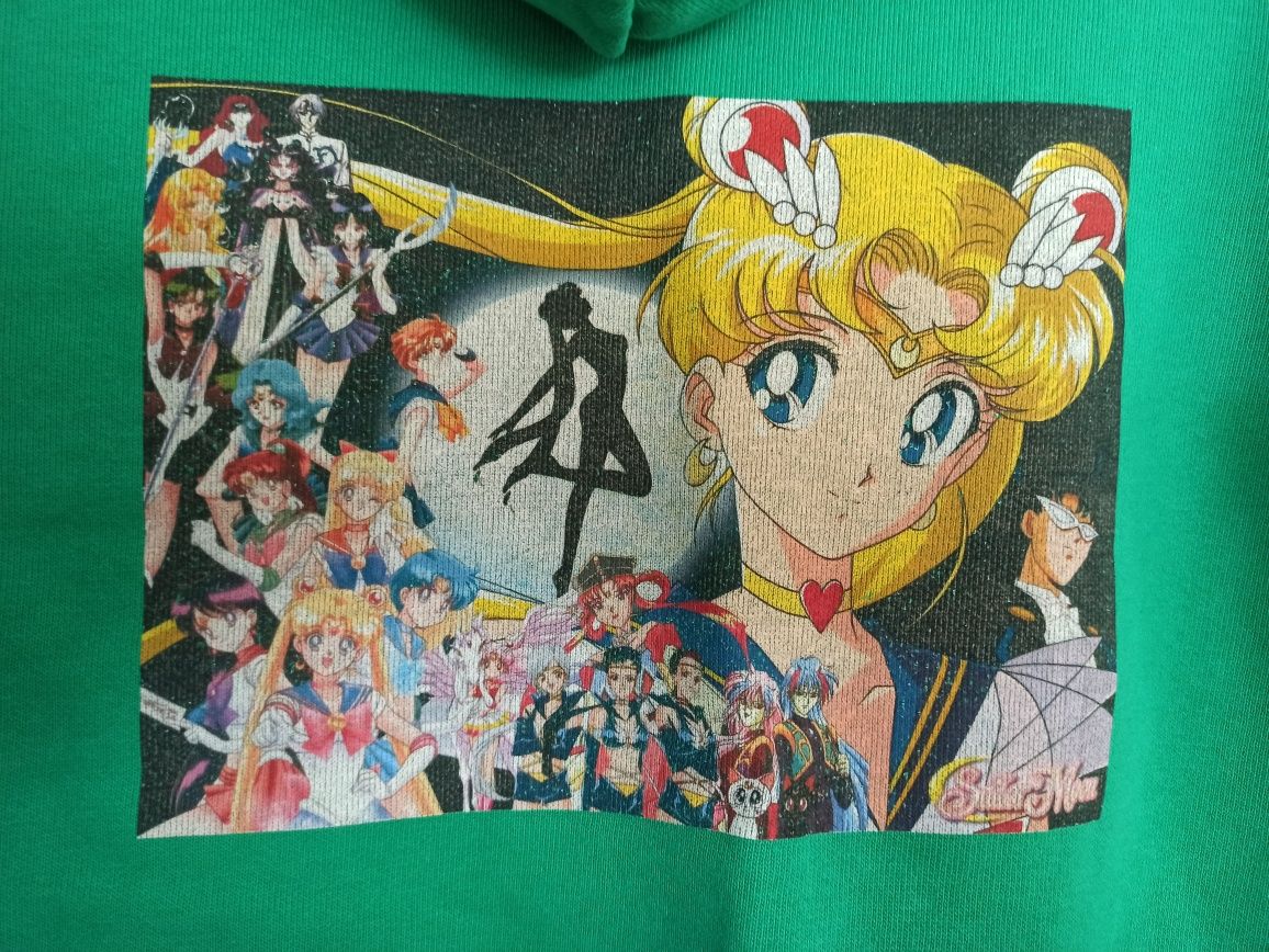 Zielona bluza kangurka "Czarodziejka z Księżyca" (Sailor Moon) r. 36 S