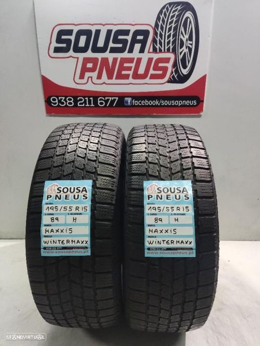 2 pneus semi novos 195-55r15 maxxis - oferta dos portes 75 euros