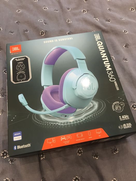 Наушники новые с микрофоном JBL Quantum 360 Wireless (Teal)