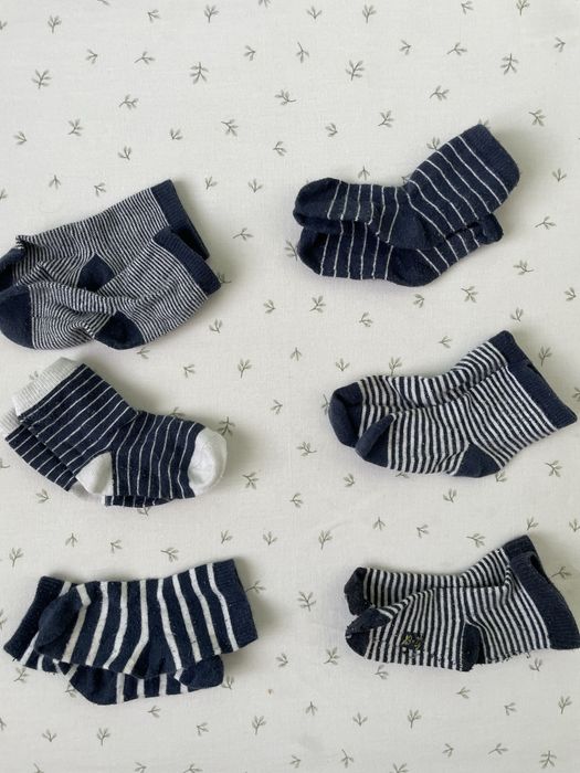 Skarpety dla chłopca H&M bawełniane skarpetki w paski zestaw