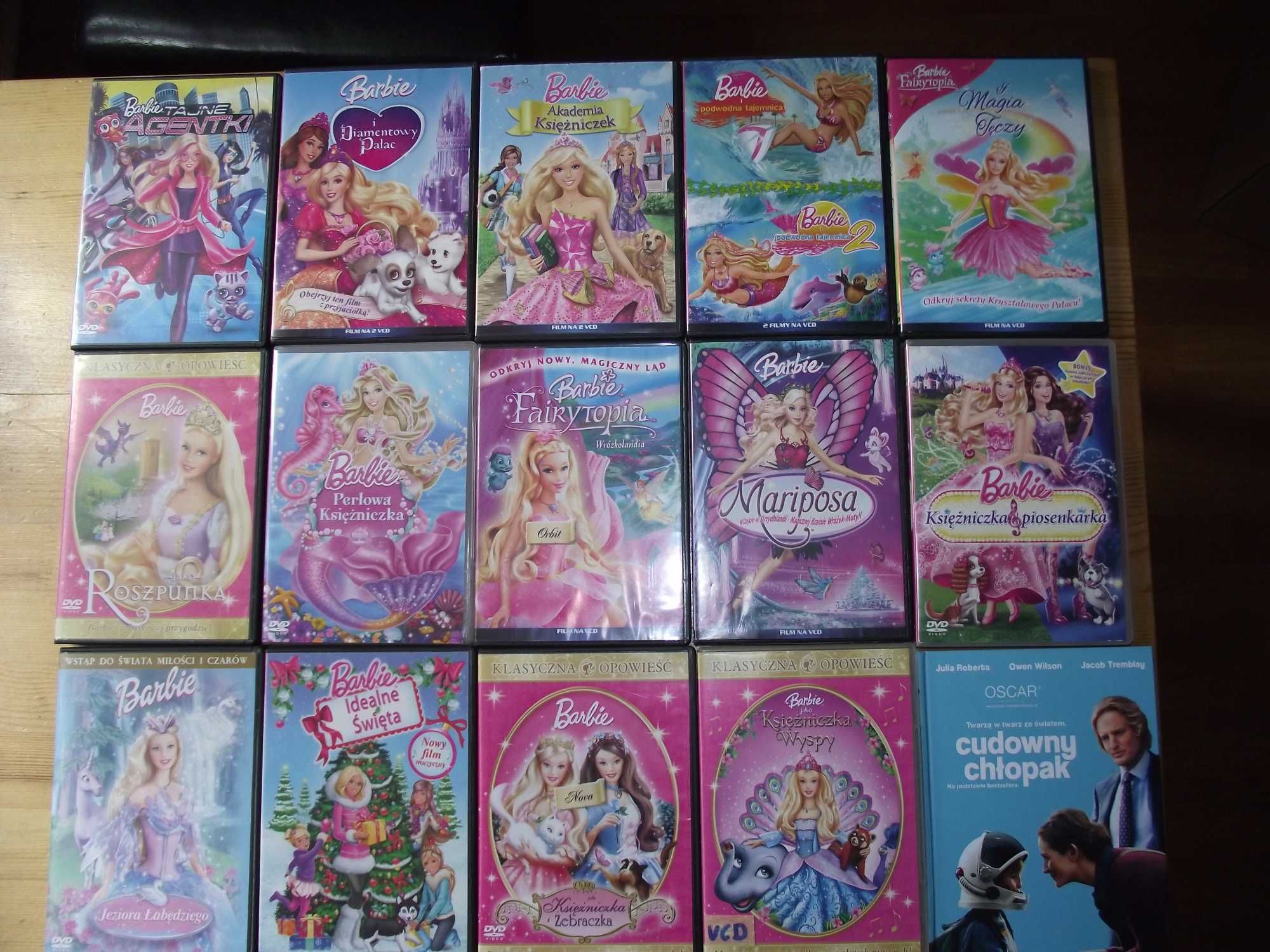 Barbie, bajki, vcd, dvd, kolekcja 10 filmów, księżniczka, film