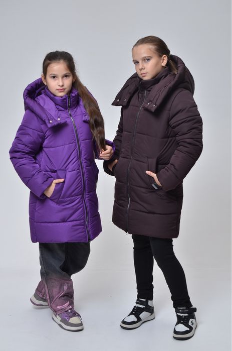 Зимова куртка пальто пуховик для дівчинки 134, 140, 146 см