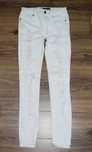 Białe spodnie skinny z dziurami Bershka 32/34