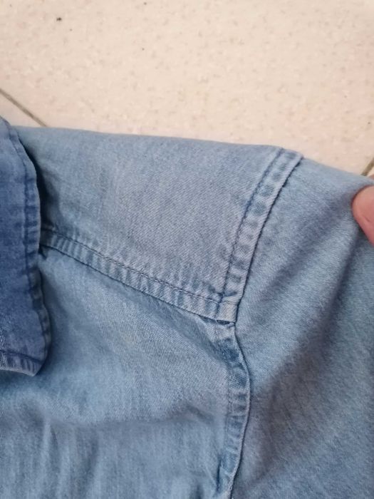 Camisa de ganga curta, da Zara, tamanho Xs