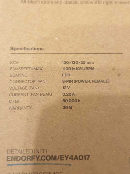 Nowy Wentylator komputerowy SILENT ENDORFY Zephyr 120 120mm  KOMP