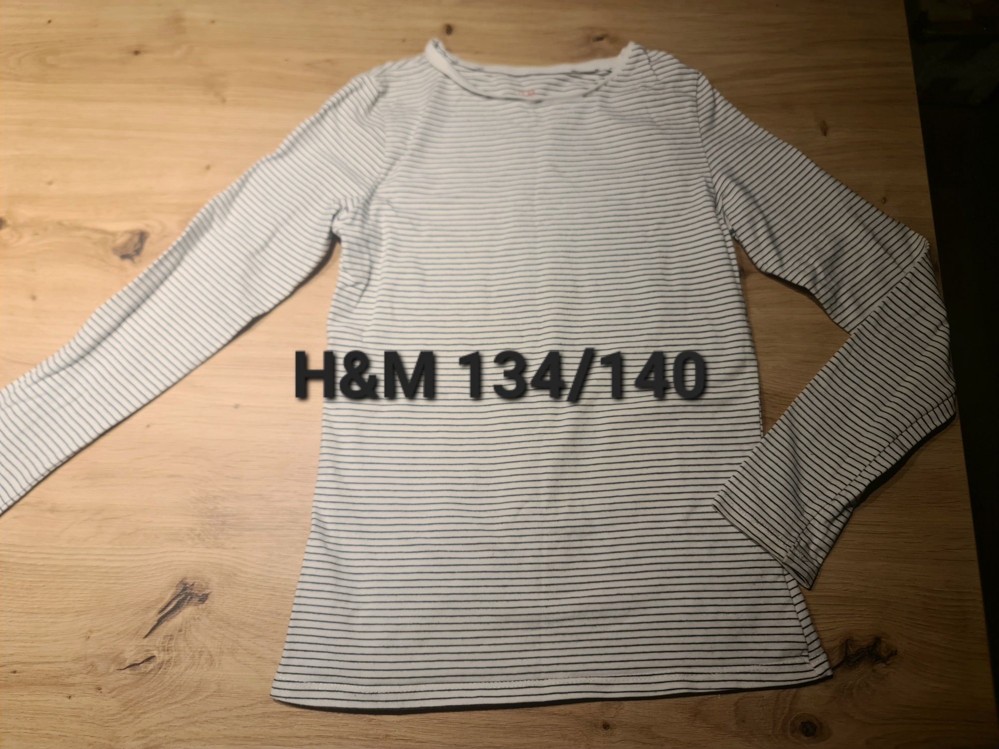 Bluzka z długim rękawem H&M w prążki 134 140 cm