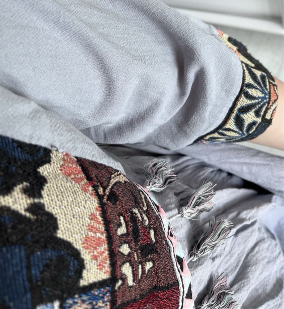 Bawełniana sukienka z odcięciem i chwostami boho style luźna