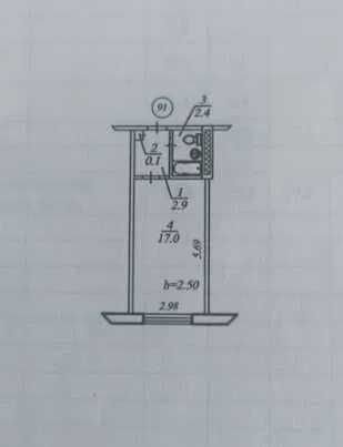 Сдам студию 1к низ пр.Поля.